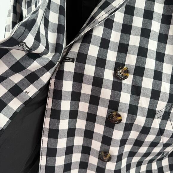 Ann Taylor Jacket Women's Size Small B&W Gingham Double-Breasted Buffalo Check - Picture 9 of 16